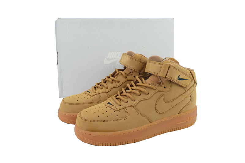 【BD5QF】-102麦中 空军中帮运动板鞋休闲鞋 715889-200 Nike Air Force 1 Mid '07 PRM QS 'Flax'