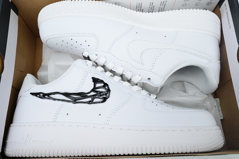 【AD3QF】-169黑勾 空军低帮运动板鞋休闲鞋 IF1686-101 Nike Air Force 1 '07 LX 'Molten Metal Swoosh Pack - Black'
