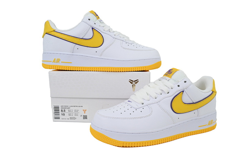 【CA0TS】科比空军白黄 空军低帮联名板鞋 FZ1151-100 Kobe Bryant x Air Force 1 Low Retro QS 'Lakers Home'