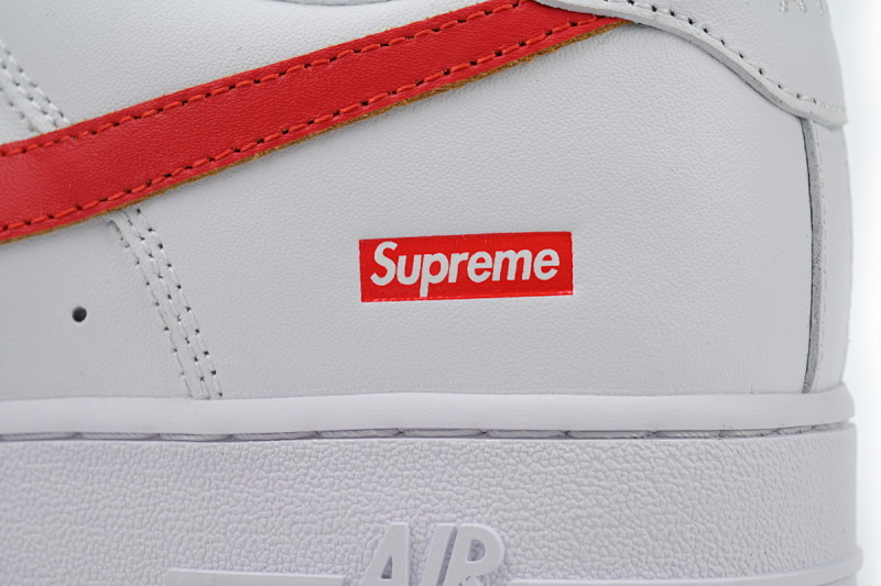 【BA9TS】SUP白红勾 头层耐克空军低帮板鞋 CU9225-101 Supreme x Air Force 1 Low'Box Logo-Speed Red'Shanghai Exclusive