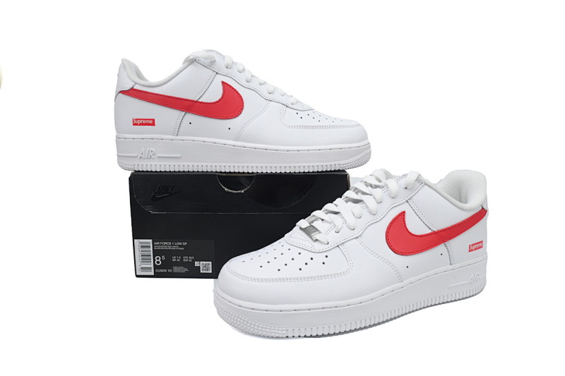 【BA9XP】SUP白红勾 XP版耐克空军一号板鞋 CU9225-101 Supreme x Air Force 1 Low'Box Logo-Speed Red'Shanghai Exclusive