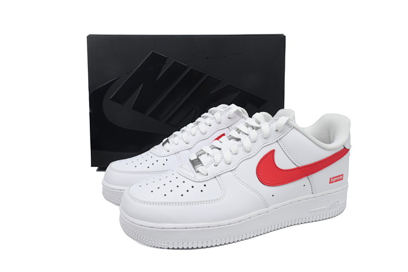 【BA9XP】SUP白红勾 XP版耐克空军一号板鞋 CU9225-101 Supreme x Air Force 1 Low'Box Logo-Speed Red'Shanghai Exclusive