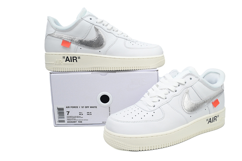 【BA3QF】白银OW 空军低帮联名板鞋 AO4297-100 OFF White X Air Force 1 ’07 Low Conplex Con