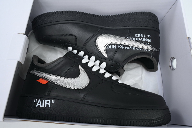 【BA3QF】黑银OW 空军低帮联名板鞋 AV5210-001 OFF White X Air Force 1 ’07 Low MOMA