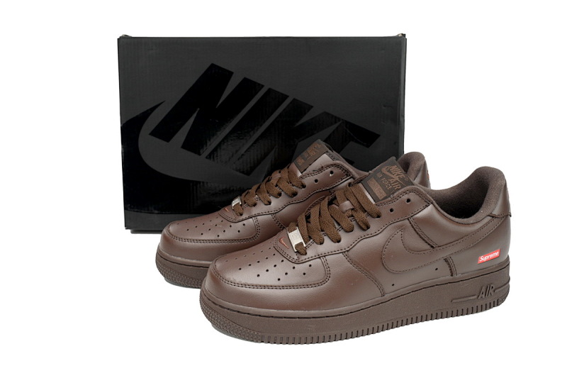 【BA9TS】SUP棕色 头层耐克空军低帮板鞋 CU9225-200  Supreme x Nike Air Force 1 Low "Baroque Brown"