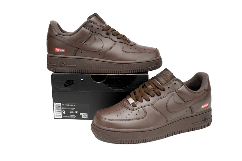 【BA9TS】SUP棕色 头层耐克空军低帮板鞋 CU9225-200  Supreme x Nike Air Force 1 Low "Baroque Brown"