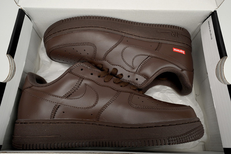 【BA9TS】SUP棕色 头层耐克空军低帮板鞋 CU9225-200  Supreme x Nike Air Force 1 Low "Baroque Brown"