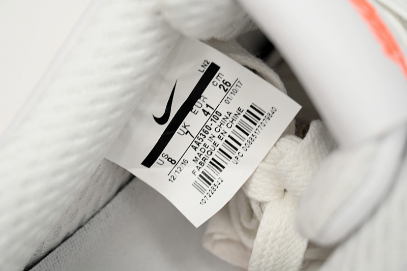 【BA9GF】空军白橙 G版耐克空军低帮板鞋 AA5360-100  Nike Air Force One Low Vlone "White/Orange"