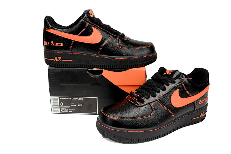【BA9GF】空军黑橙 G版耐克空军低帮板鞋 AA5360-001 Mens VLONE x Nike Air Force 1 Low "Vlone"