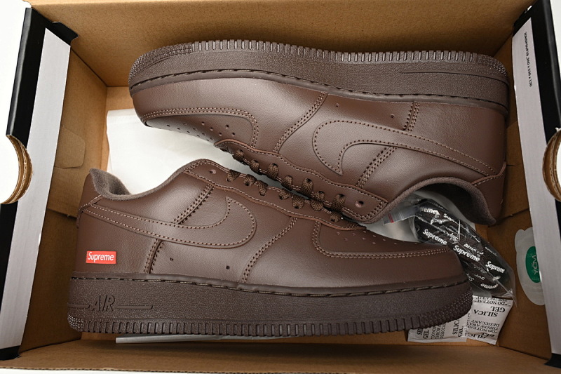 【BA5GF】SUP棕色 G版耐克空军低帮板鞋  CU9225-200 Supreme x Nike Air Force 1 Low "Baroque Brown"