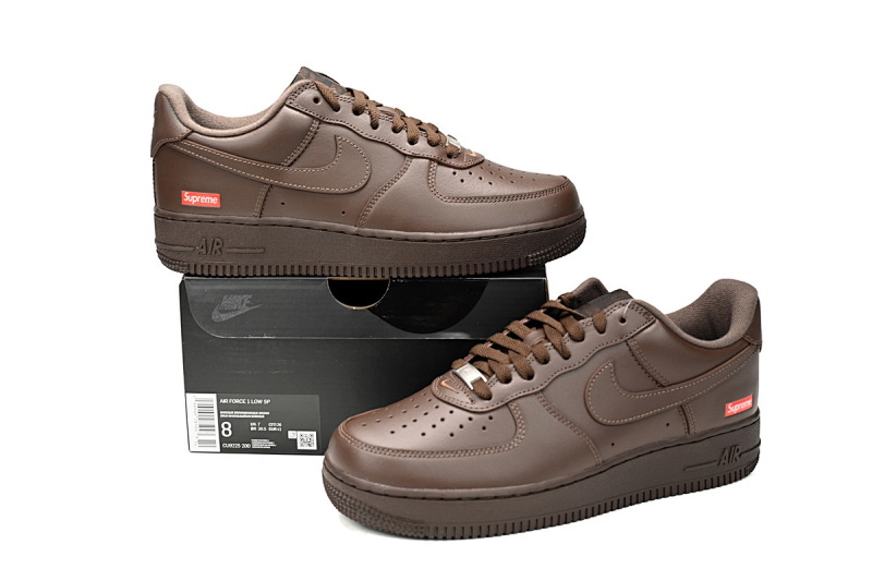 【BA5GF】SUP棕色 G版耐克空军低帮板鞋  CU9225-200 Supreme x Nike Air Force 1 Low "Baroque Brown"