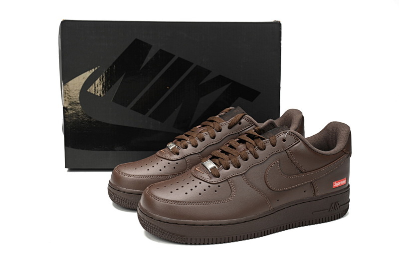 【BA5GF】SUP棕色 G版耐克空军低帮板鞋  CU9225-200 Supreme x Nike Air Force 1 Low "Baroque Brown"
