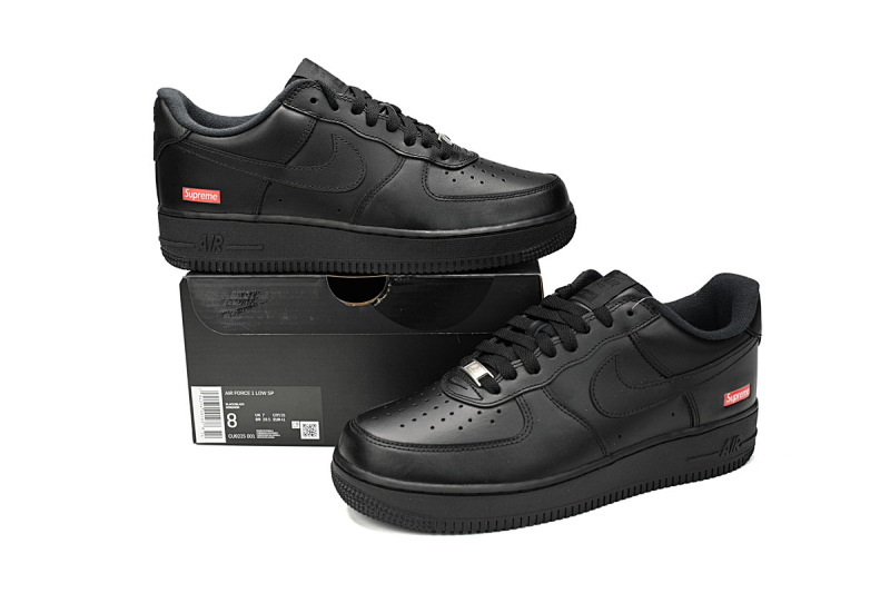 【BA5GF】SUP全黑  G版耐克空军低帮板鞋  CU9225-001 Supreme x Nike Air Force 1 Low “Box Logo Black
