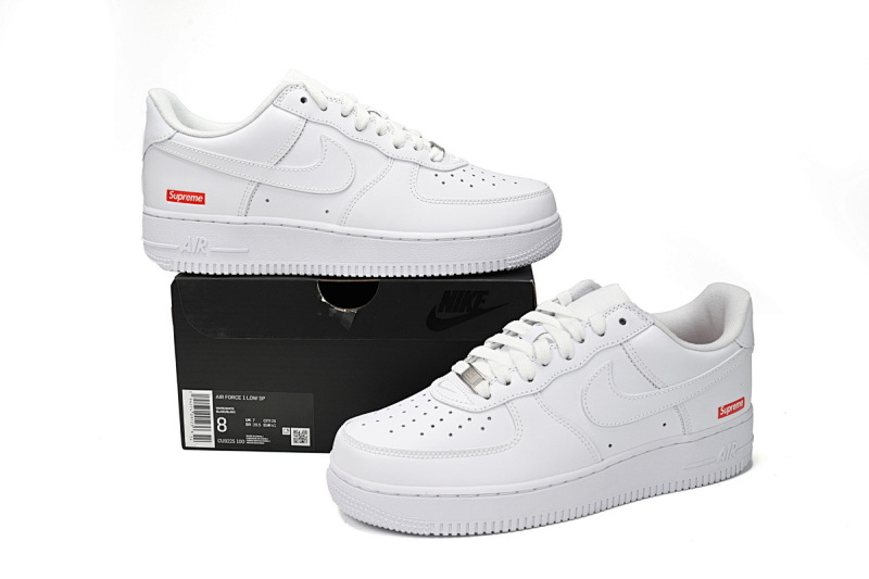 【BA5GF】SUP全白 G版耐克空军低帮板鞋 CU9225-100 Supreme x Nike Air Force 1 Low White For Sale