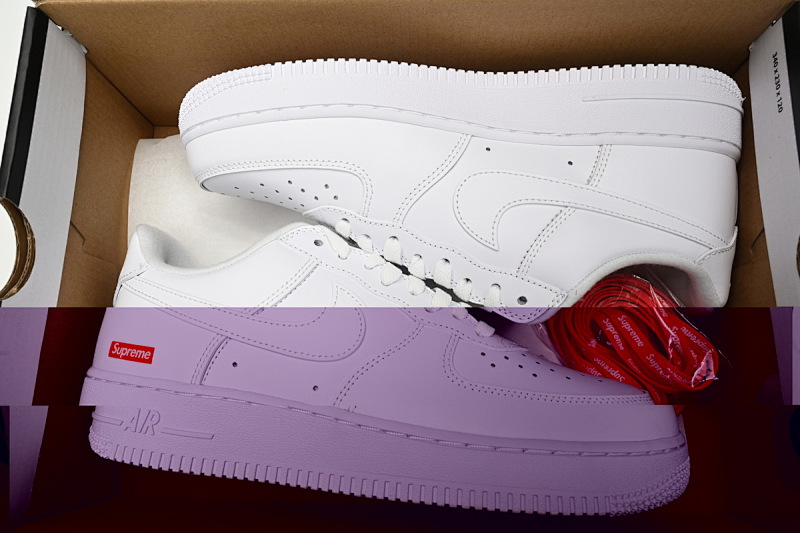 【BA5GF】SUP全白 G版耐克空军低帮板鞋 CU9225-100 Supreme x Nike Air Force 1 Low White For Sale