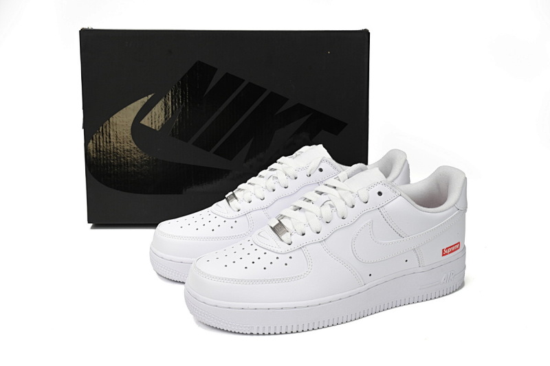 【BA5GF】SUP全白 G版耐克空军低帮板鞋 CU9225-100 Supreme x Nike Air Force 1 Low White For Sale