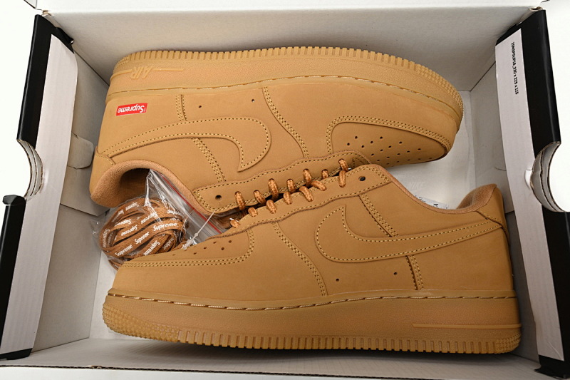 【BA5GF】SUP小麦 G版耐克空军低帮板鞋 DN1555-200 Nike Air Force 1 Low SP 'Supreme - Wheat'