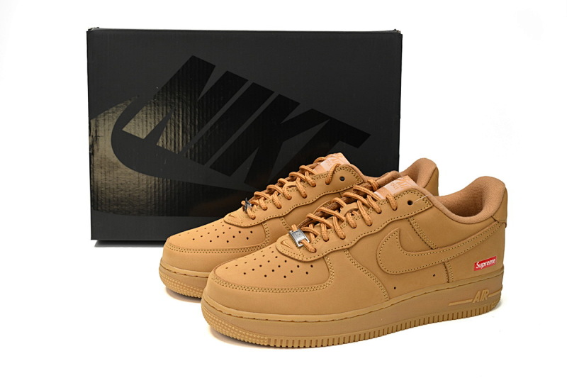 【BA5GF】SUP小麦 G版耐克空军低帮板鞋 DN1555-200 Nike Air Force 1 Low SP 'Supreme - Wheat'