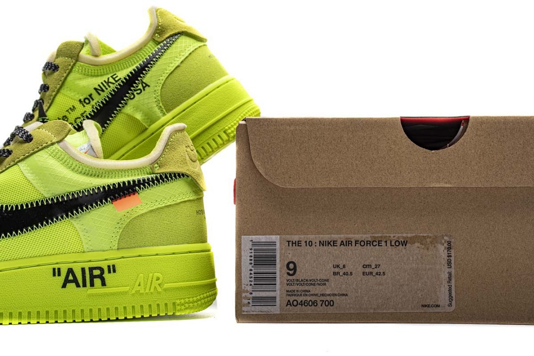 【CA3TS】荧光绿OW STOS版空军低帮联名板鞋 AO4606-700 OFF White X Air Force 1 Low Volt