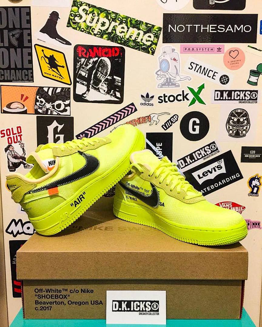 【CA3TS】荧光绿OW STOS版空军低帮联名板鞋 AO4606-700 OFF White X Air Force 1 Low Volt