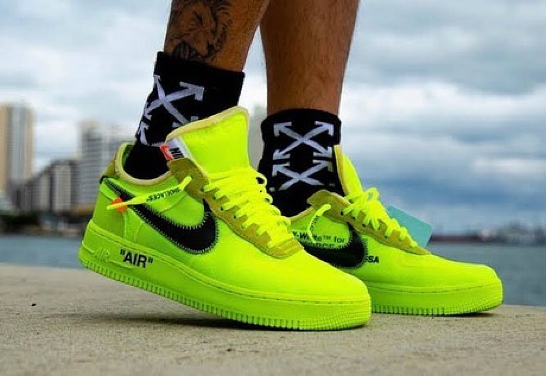 【CA3TS】荧光绿OW STOS版空军低帮联名板鞋 AO4606-700 OFF White X Air Force 1 Low Volt