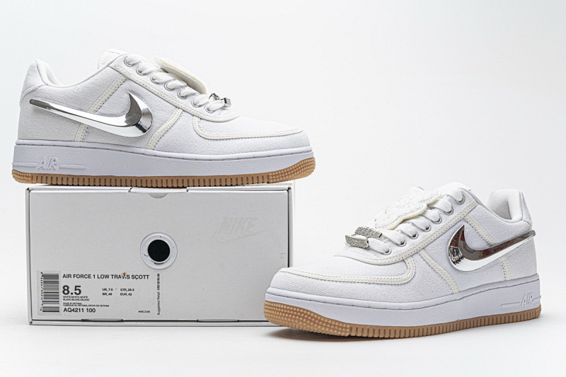 【CA3TS】全白换勾 STOS版耐克空军一号板鞋 AQ4211-100 Travis Scott x Nike Air Force 1“White”