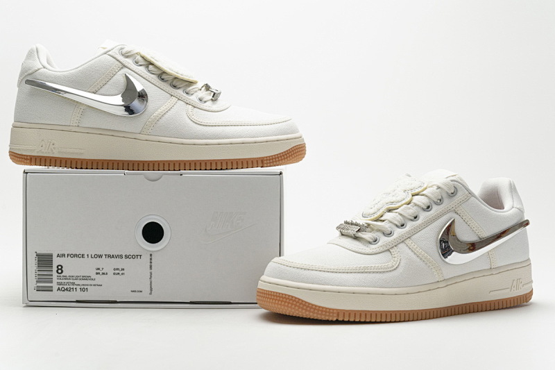 【CA3TS】米黄换勾 STOS版耐克空军一号板鞋 AQ4211-101 Travis Scott x Nike Air Force 1“Sail”