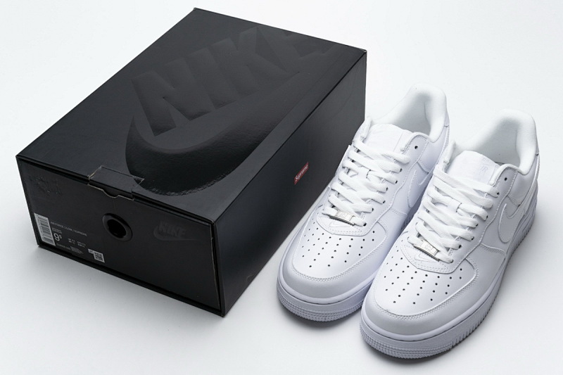 【BA9TS】SUP全白 头层耐克空军低帮板鞋CU9225-100 Supreme x Air Force 1 Low White
