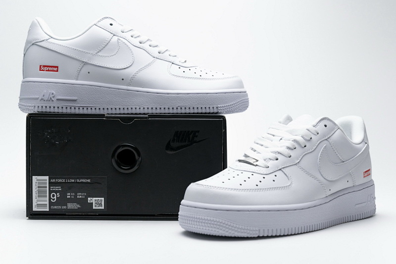 【BA9TS】SUP全白 头层耐克空军低帮板鞋CU9225-100 Supreme x Air Force 1 Low White