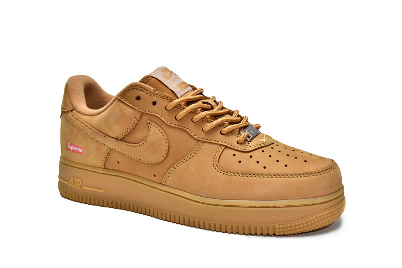 【CA5TS】SUP小麦 头层耐克空军低帮板鞋 DN1555-200 Supreme x Nike Air Force 1 Low Flax