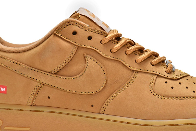 【CA5TS】SUP小麦 头层耐克空军低帮板鞋 DN1555-200 Supreme x Nike Air Force 1 Low Flax