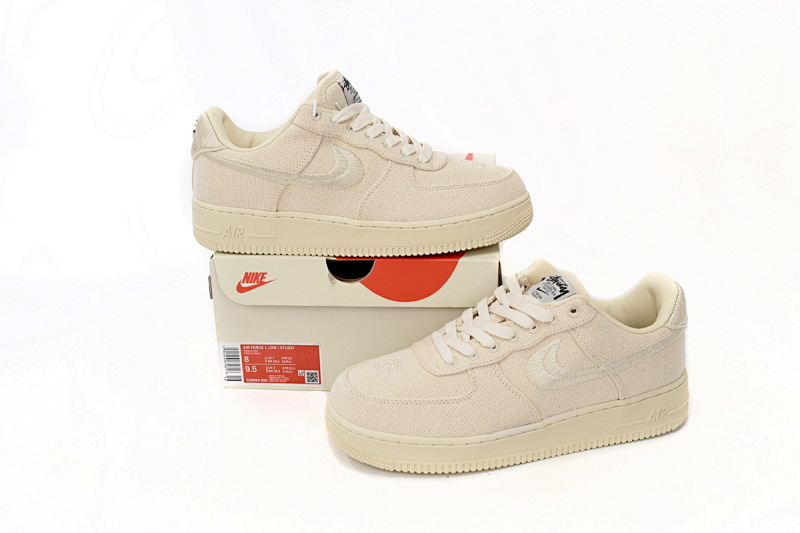 【BD5QF】斯图西米白 耐克空军一号板鞋 CZ9084-200 Stussy x Nike Air Force 1 Low “Fossil Stone”