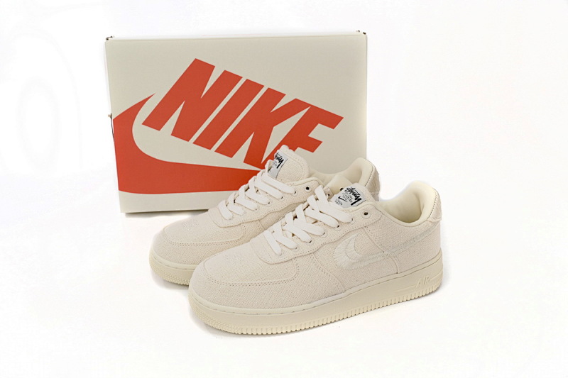 【BD5QF】斯图西米白 耐克空军一号板鞋 CZ9084-200 Stussy x Nike Air Force 1 Low “Fossil Stone”