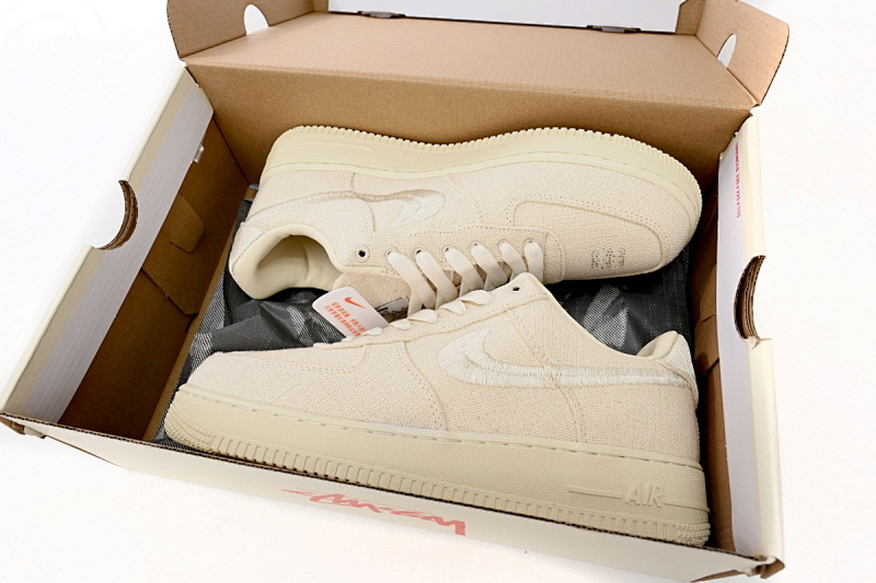 【BD5QF】斯图西米白 耐克空军一号板鞋 CZ9084-200 Stussy x Nike Air Force 1 Low “Fossil Stone”