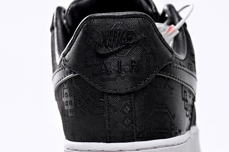 【BD5QF】丝绸黑 耐克空军一号板鞋 CZ3986-001 Fragment Design x CLOT x Nike Air Force 1 Low Black Silk