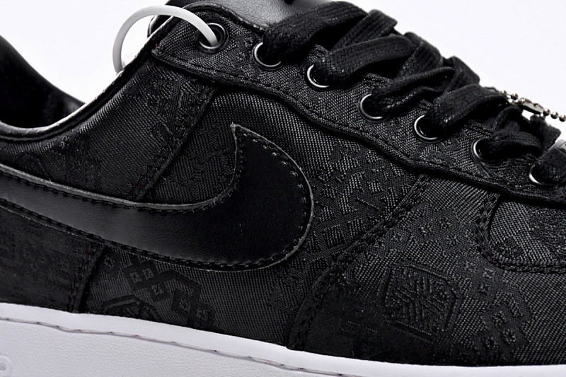 【BD5QF】丝绸黑 耐克空军一号板鞋 CZ3986-001 Fragment Design x CLOT x Nike Air Force 1 Low Black Silk