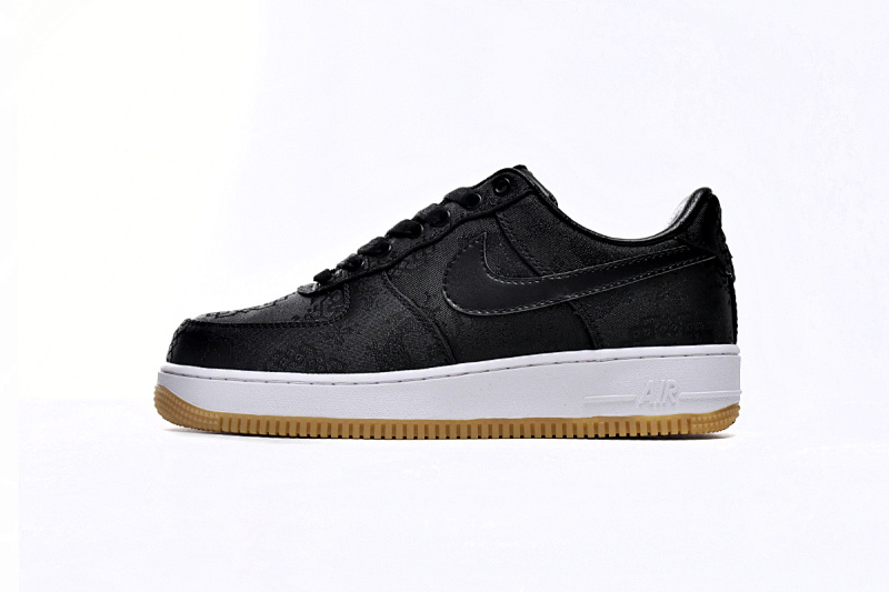 【BD5QF】丝绸黑 耐克空军一号板鞋 CZ3986-001 Fragment Design x CLOT x Nike Air Force 1 Low Black Silk