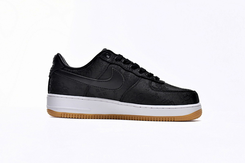 【BD5QF】丝绸黑 耐克空军一号板鞋 CZ3986-001 Fragment Design x CLOT x Nike Air Force 1 Low Black Silk