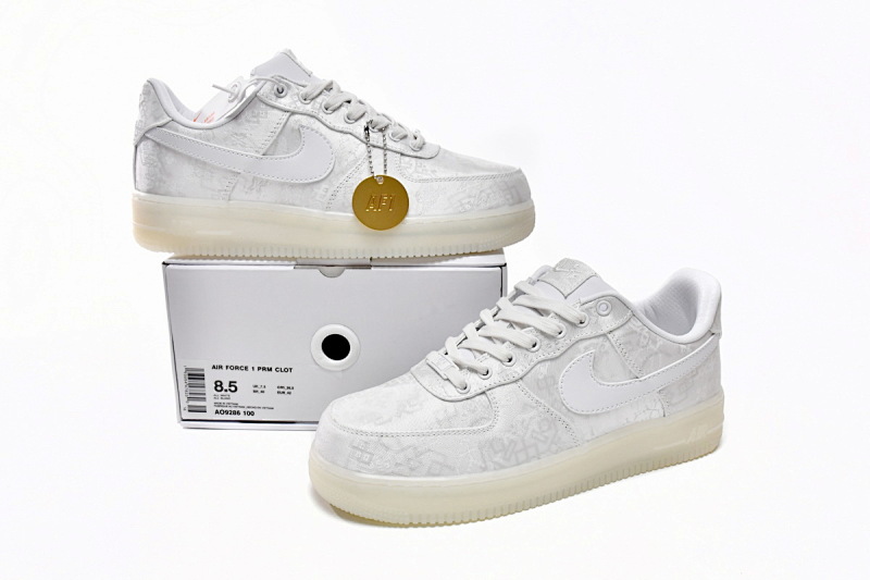 【BD5QF】丝绸白 耐克空军一号板鞋 AO9286-100 CLOT x Nike Air Force 1 Low Premium White Silk