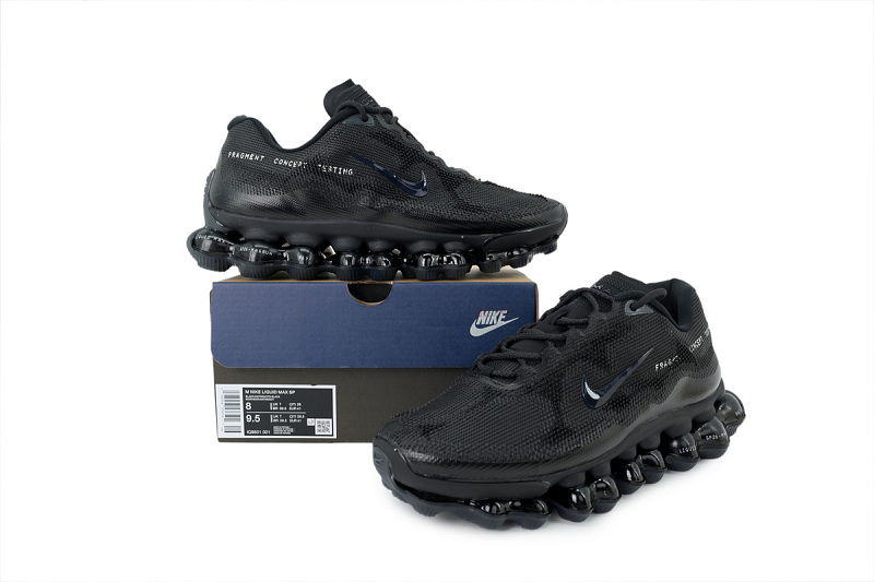 【BH1LL】联名黑001 耐克大气垫跑鞋 IQ8601-001 Fragment Design x Nike Air Liquid Max 'Black Anthracite'
