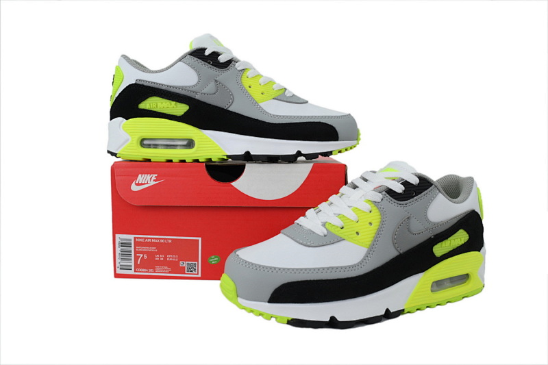 【BA1MA】青柠色皮面 耐克90联名气垫跑鞋 CD6864-101 Nike Air Max 90 GS 'Volt'