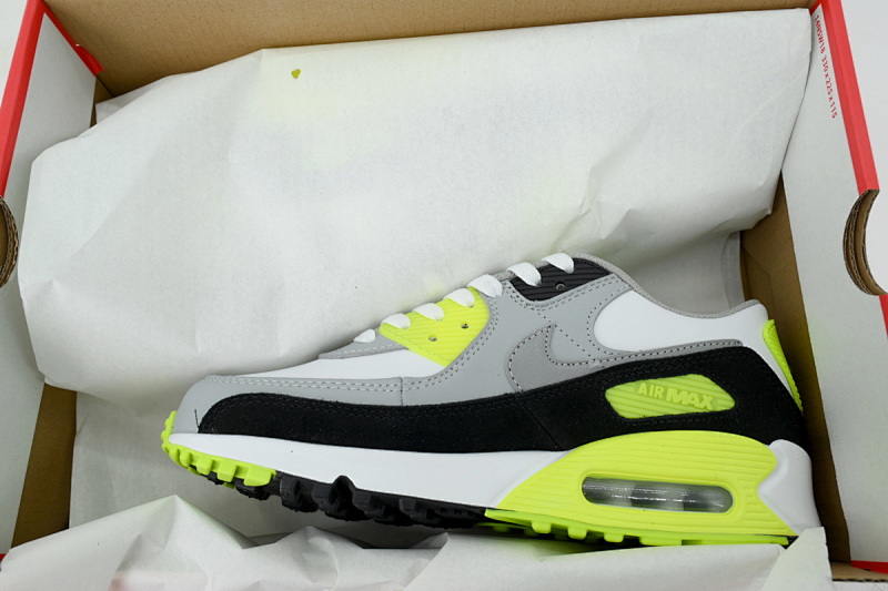 【BA1MA】青柠色皮面 耐克90联名气垫跑鞋 CD6864-101 Nike Air Max 90 GS 'Volt'