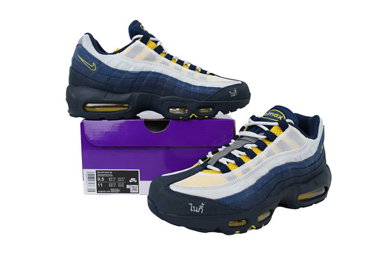 【CA3KZ】蓝白联名 KZ版本耐克95气垫 HQ8492-400 Eric Koston x Nike SB x Air Max 95 'Obsidian Speed Yellow'