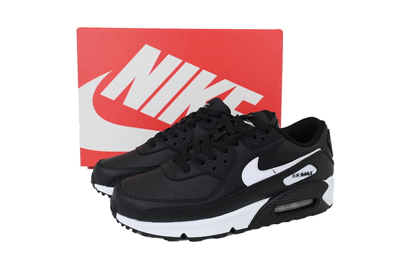 【BA1MA】皮革黑白 耐克90联名气垫跑鞋 CD6864-029  Air Max 90 Leather GS 'Black White'