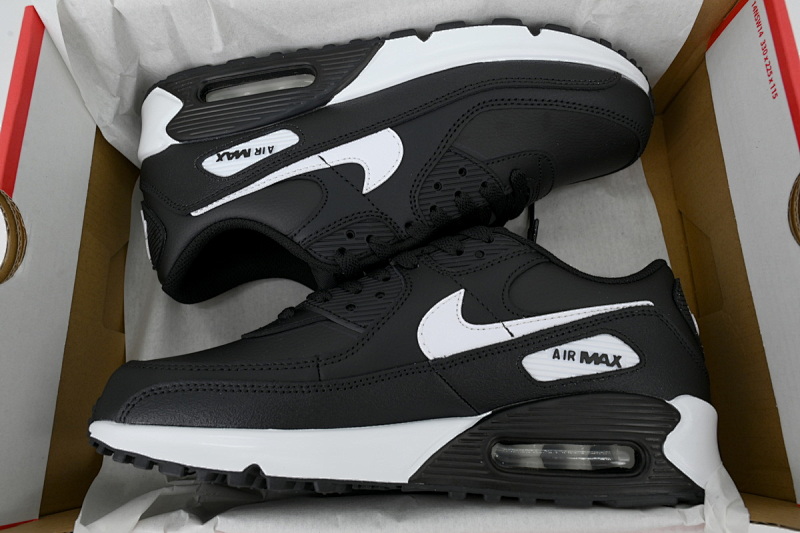 【BA1MA】皮革黑白 耐克90联名气垫跑鞋 CD6864-029  Air Max 90 Leather GS 'Black White'