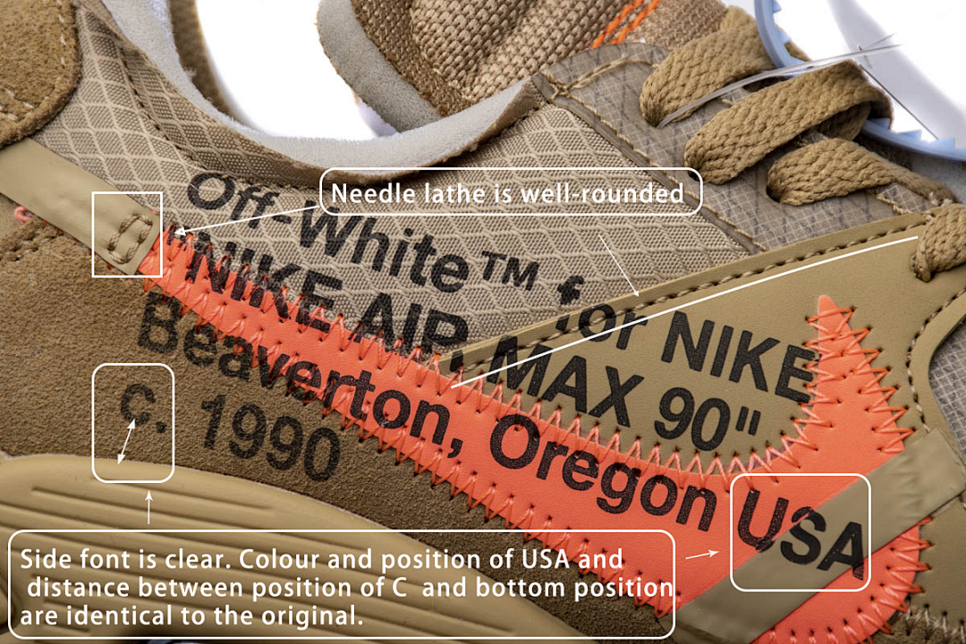 【CA3TS】沙漠色OW STOS版耐克90联名气垫跑鞋 AA7293-200 Off-White x Nike Air Max 90 “Desert Ore”