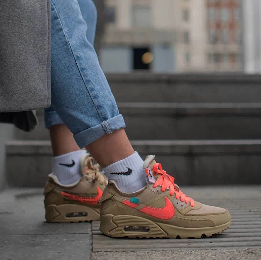 【CA3TS】沙漠色OW STOS版耐克90联名气垫跑鞋 AA7293-200 Off-White x Nike Air Max 90 “Desert Ore”