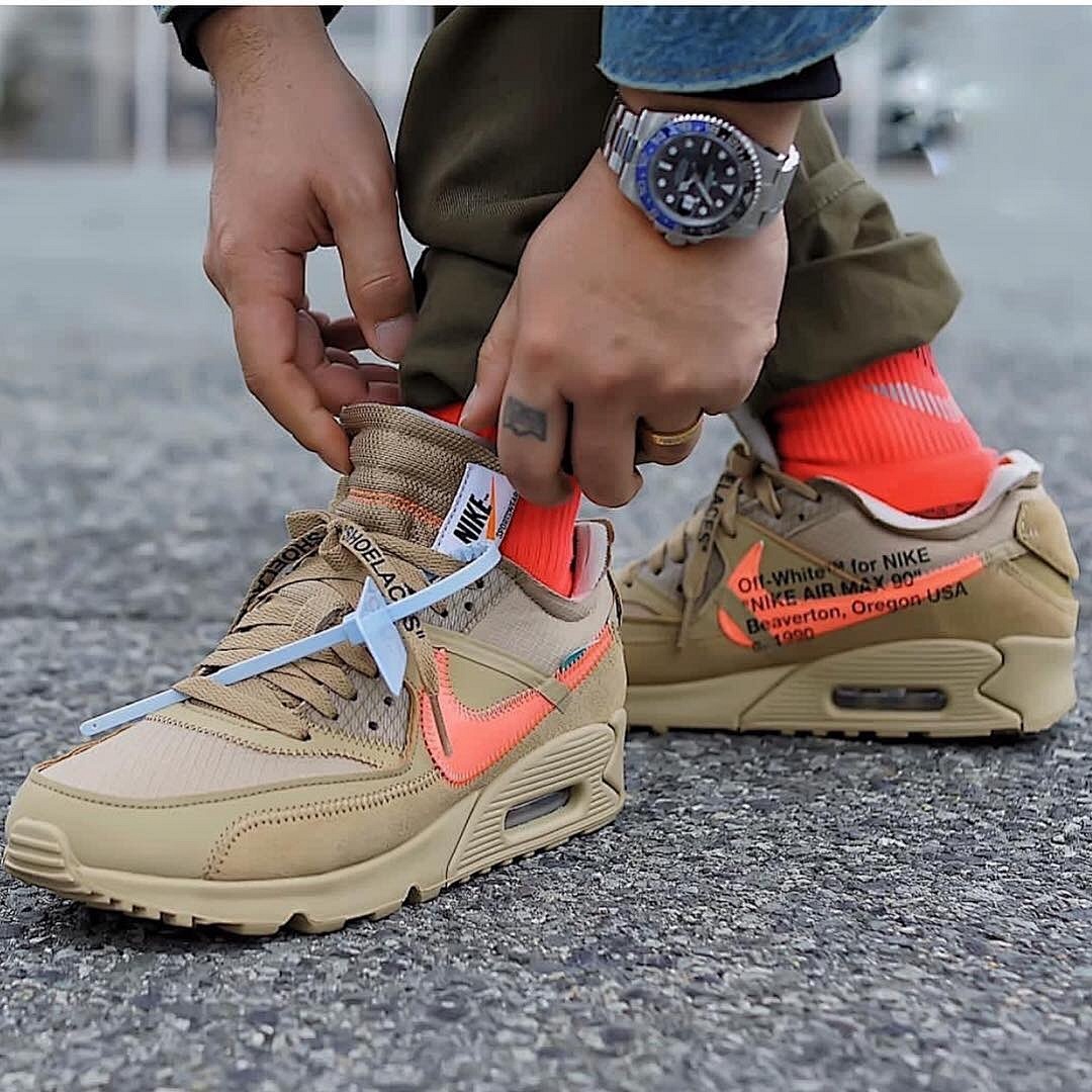 【CA3TS】沙漠色OW STOS版耐克90联名气垫跑鞋 AA7293-200 Off-White x Nike Air Max 90 “Desert Ore”