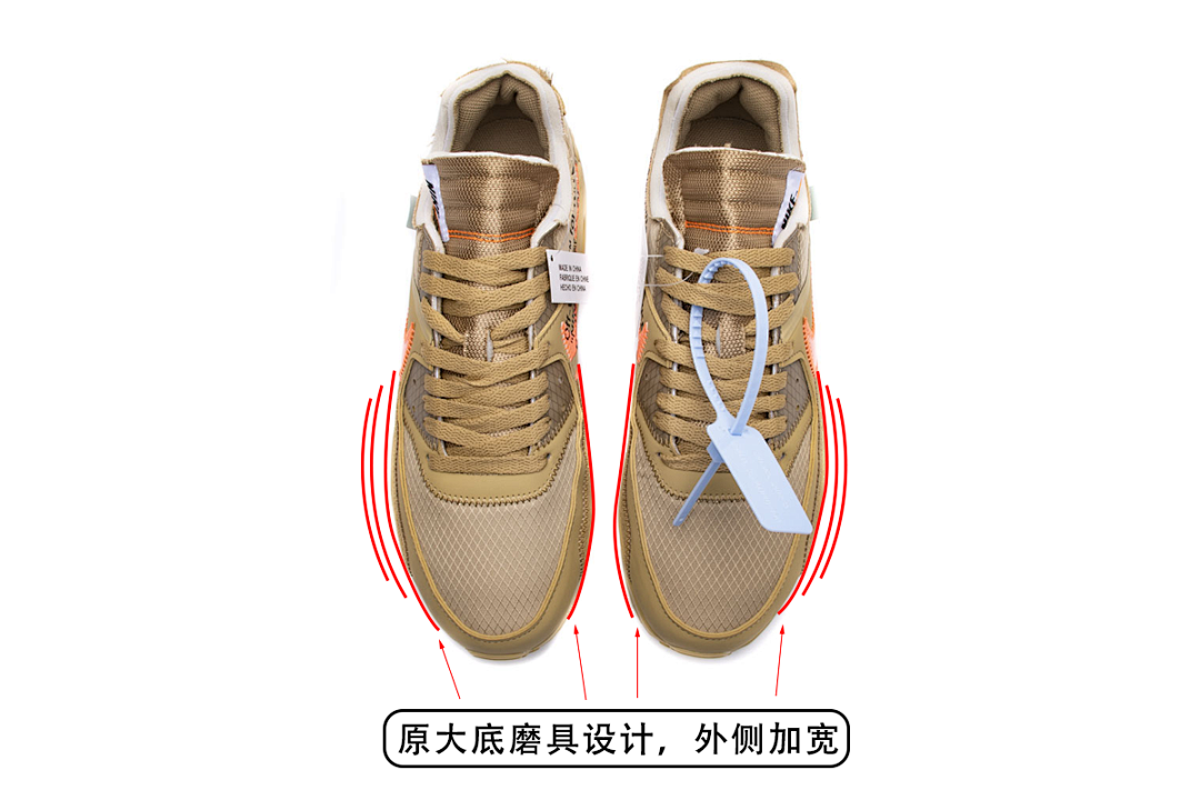 【CA3TS】沙漠色OW STOS版耐克90联名气垫跑鞋 AA7293-200 Off-White x Nike Air Max 90 “Desert Ore”