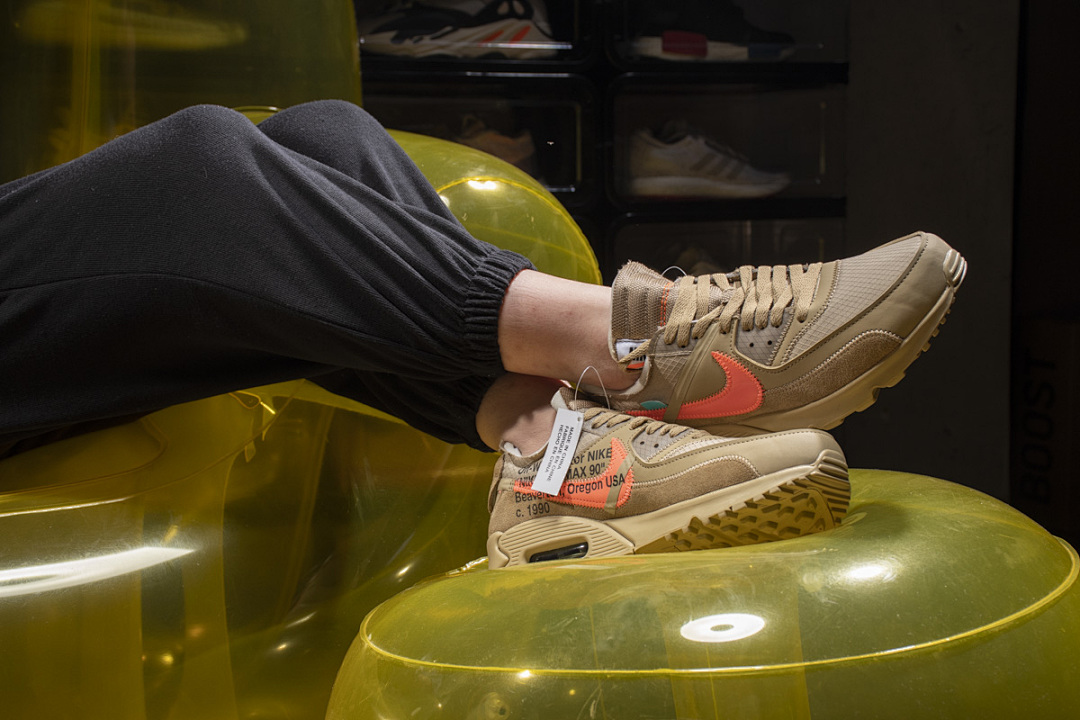 【CA3TS】沙漠色OW STOS版耐克90联名气垫跑鞋 AA7293-200 Off-White x Nike Air Max 90 “Desert Ore”